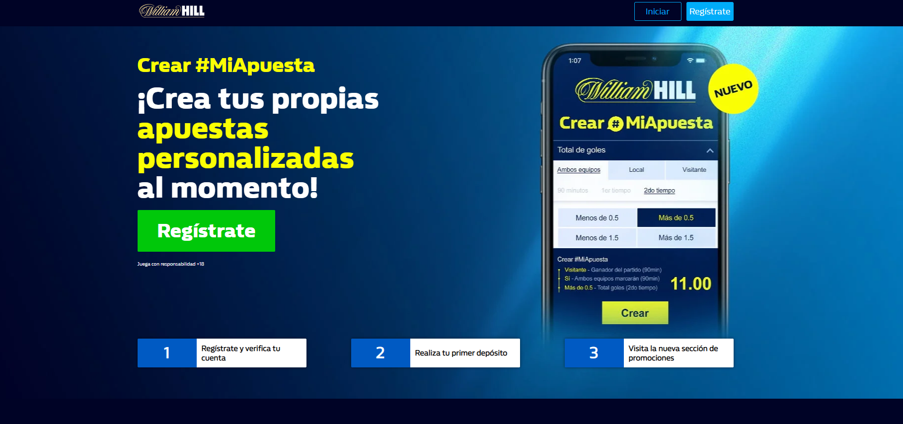 Crear apuesta William hill