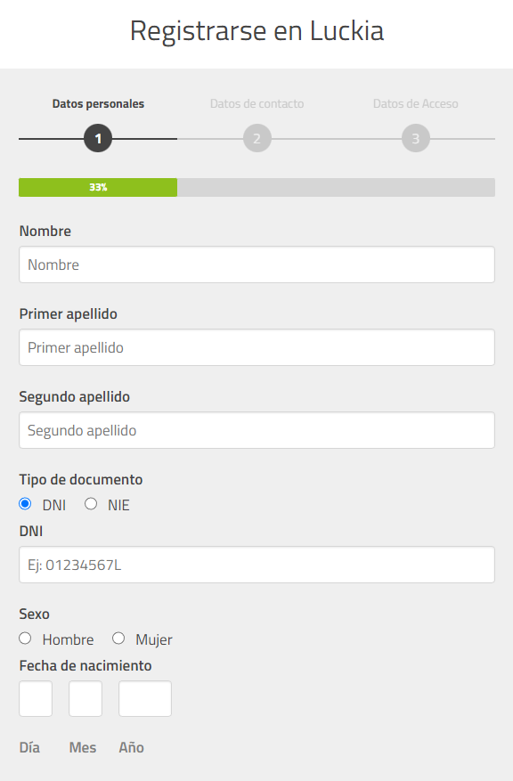 Cómo crear una cuenta en Luckia online paso a paso