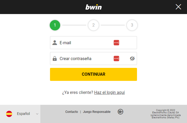 Bwin registro