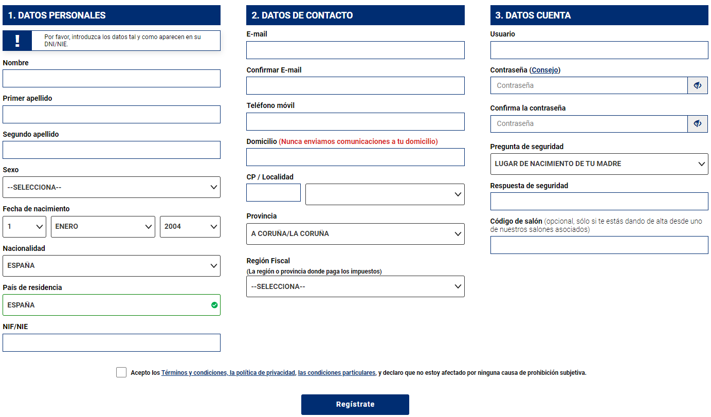 Como registrarse en Jokerbet