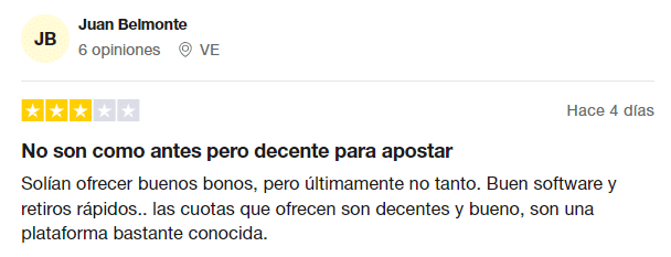 opinión de un cliente que apuesta con bet365