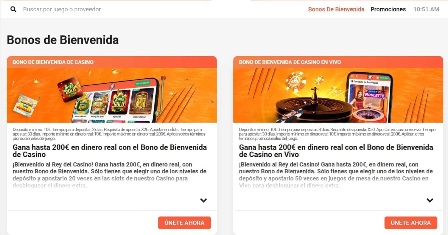 leovegas bono bienvenida
