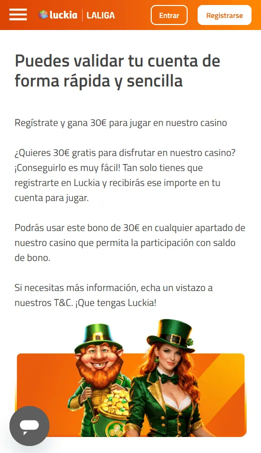 Bono por registro de Luckia