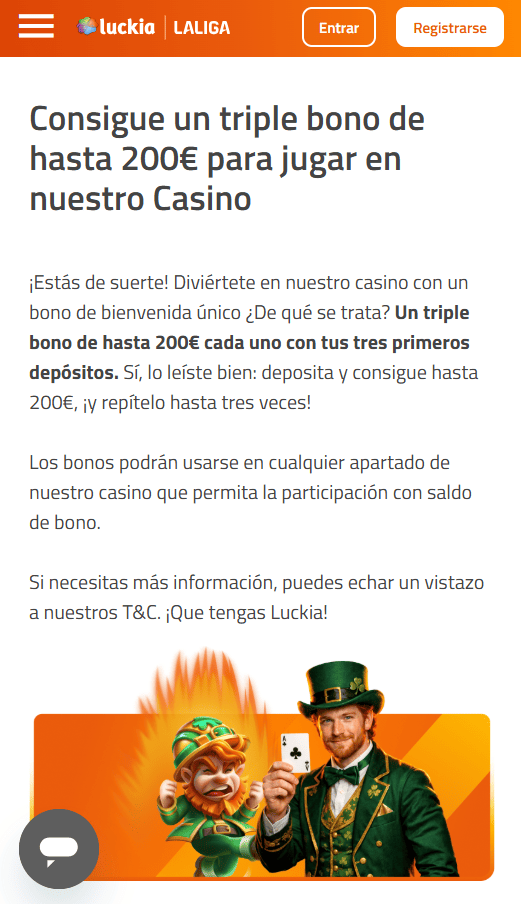 Bono de bienvenida de casino Luckia